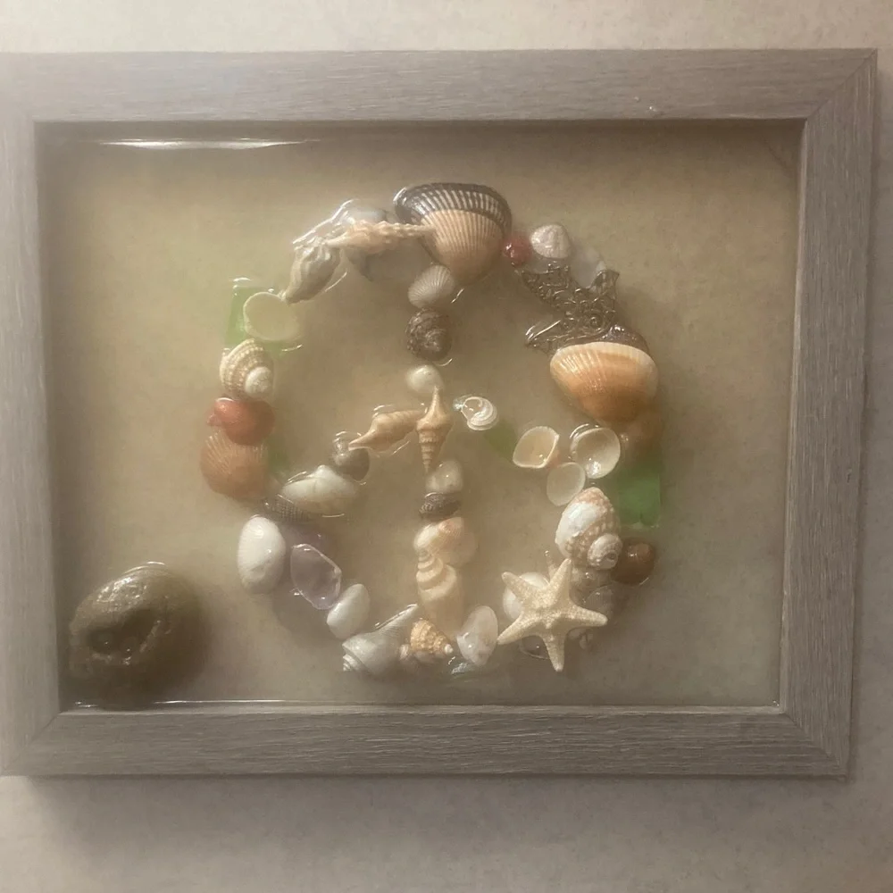 Seashell Peace Sign Wall Art - Picture 2 of 8